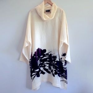 Rare Eskandar Abstract Floral Linen Silk Tunic